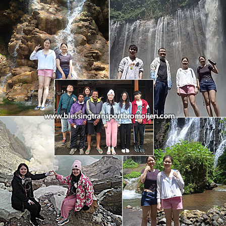 Jia Zhangchen group (CN), transport and tour Tumpak Sewu-Bromo-Ijen-Bali