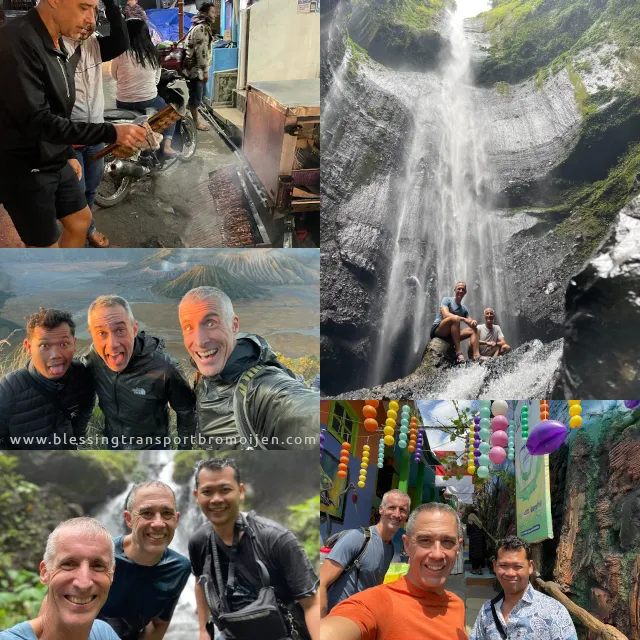 Tim and Nick (US), transport and tour for Surabaya-Malang sightseeing, Tumpak Sewu-Bromo.